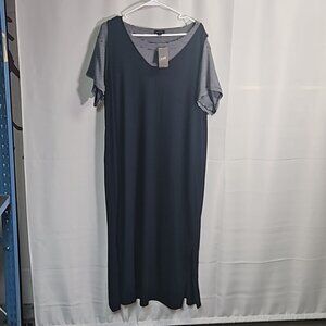 J Jill 2 Piece Navy Blue and White Dress NWT  Sz 2X